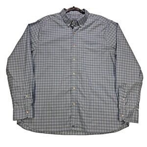 Vineyard Vines On-The-Go  Shirt Men XL Blue Gingham Performance Brrr Nylon L/S